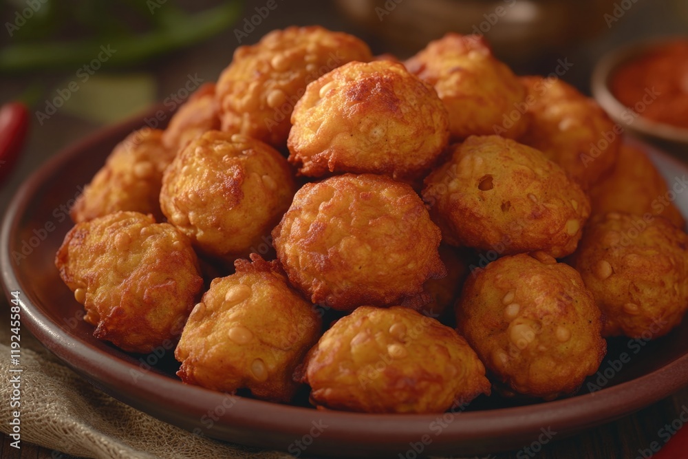 A plate filled with crispy fried tater tots, perfect for snacking or as part of a meal A plate filled with crispy fried tater tots, perfect for snacking or as part of a meal