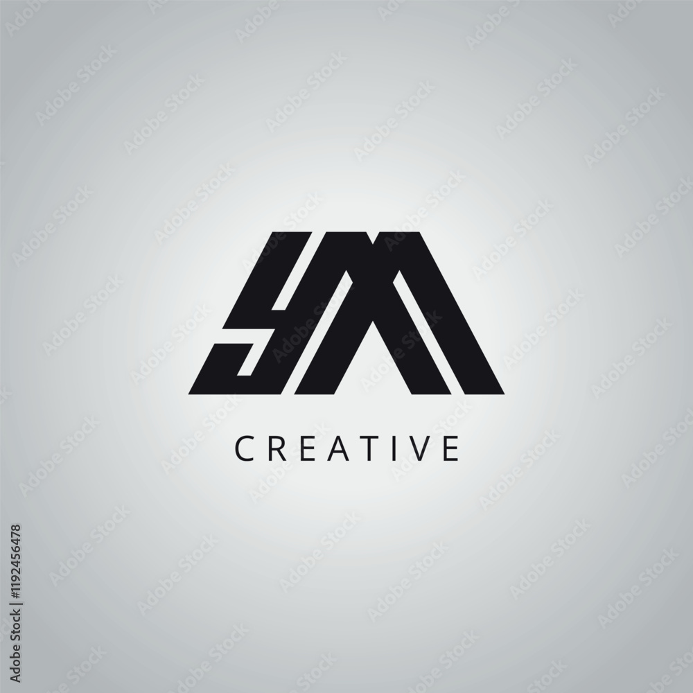 Obraz premium YM M Y modern creative alphabet company logo design vector icon template.