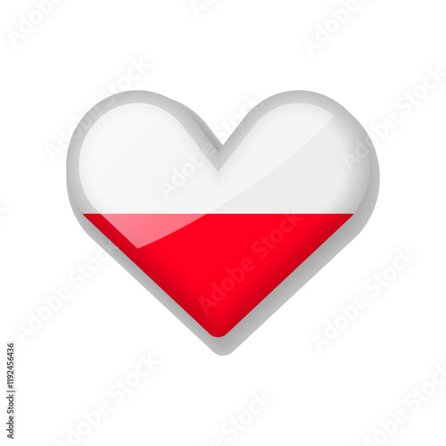 Free Download Poland - Shiny Flag in the Form of Heart. Vector Illustration. - GFXLoad