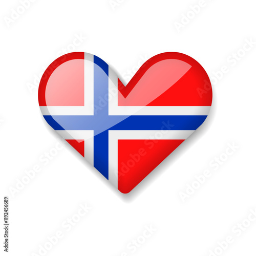 Free Download Norway - Shiny Flag in the Form of Heart. Vector Illustration. - GFXLoad