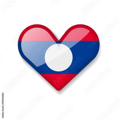 Laos - Shiny Flag in the Form of Heart. Vector Illustration. Free Download Laos - Shiny Flag in the Form of Heart. Vector Illustration. - GFXLoad