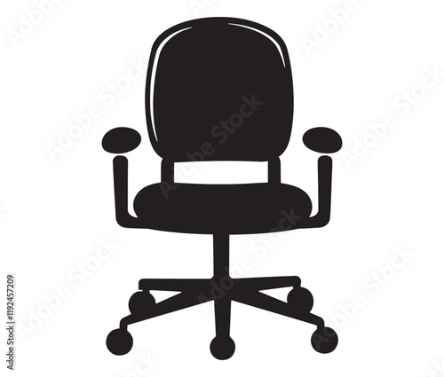 Office chair isolated on white background, Silhouette office chair design