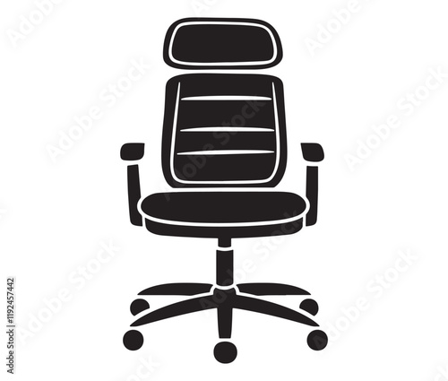 Office chair isolated on white background, Silhouette office chair design
