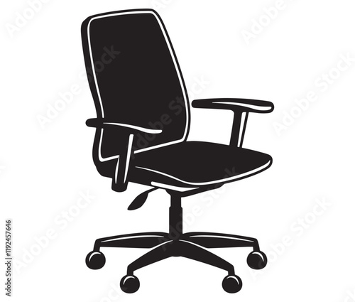 Office chair isolated on white background, Silhouette office chair design