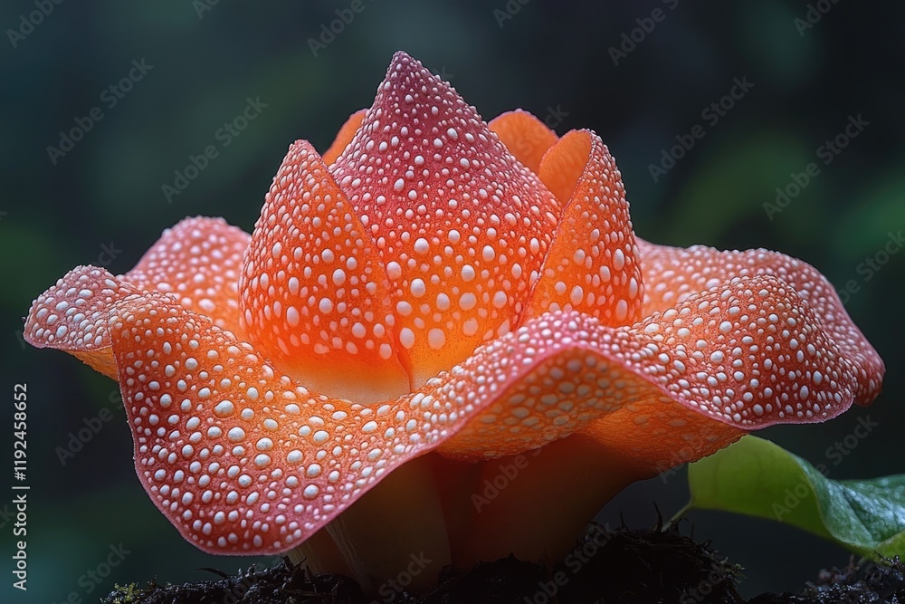 A macro shot of a flower with water droplets glistening on its petals, perfect for use in nature or beauty photography A macro shot of a flower with water droplets glistening on its petals, perfect for use in nature or beauty photography