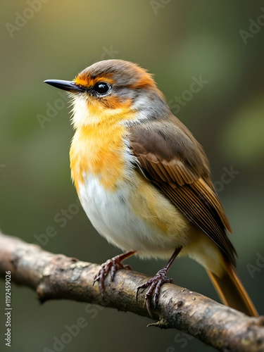 Cute small bird on blur background