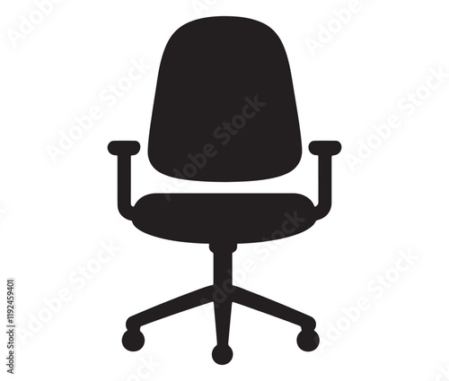 Office chair isolated on white background, Silhouette office chair design