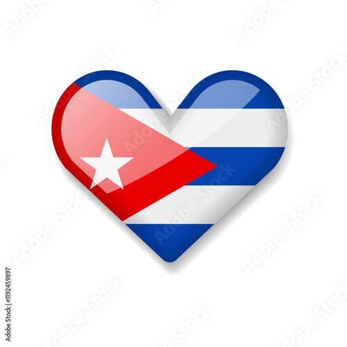 Cuba - Shiny Flag in the Form of Heart. Vector Illustration. Free Download Cuba - Shiny Flag in the Form of Heart. Vector Illustration. - GFXLoad
