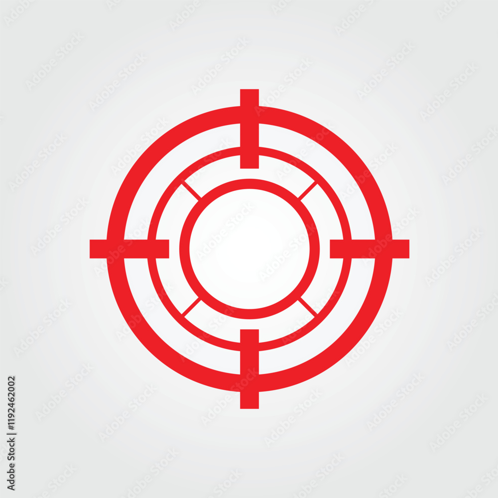 Red target or crosshair symbol, representing focus, precision, or goals. Perfect for business, sports, or strategic-themed designs. Ideal for presentations, branding, or infographics. Red target or crosshair symbol, representing focus, precision, or goals. Perfect for business, sports, or strategic-themed designs. Ideal for presentations, branding, or infographics.