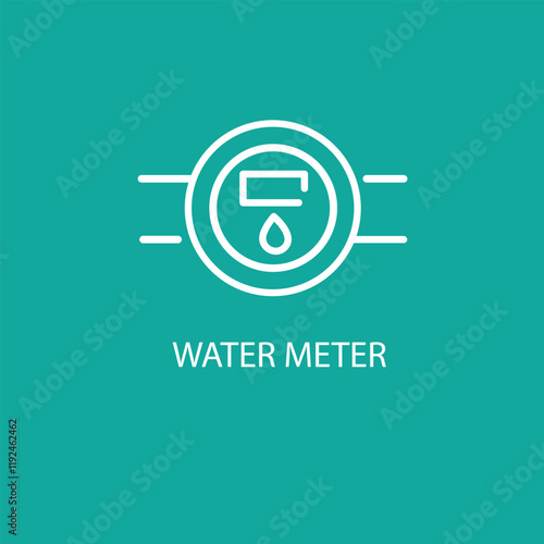 Water meter black glyph icon Pro Vector