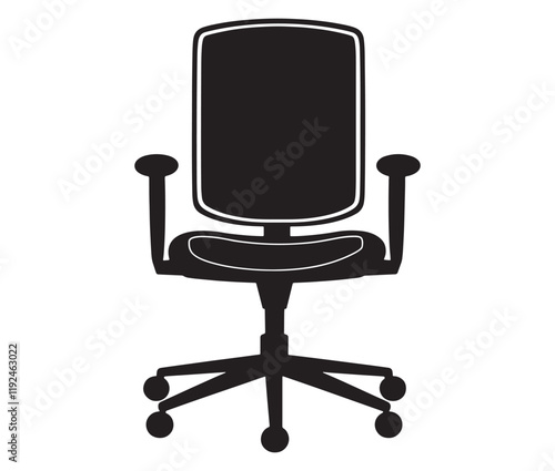Office chair isolated on white background, Silhouette office chair design
