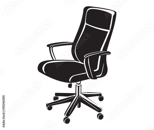 Office chair isolated on white background, Silhouette office chair design