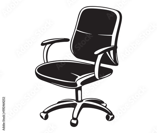 Office chair isolated on white background, Silhouette office chair design