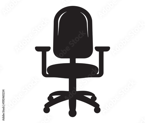 Office chair isolated on white background, Silhouette office chair design