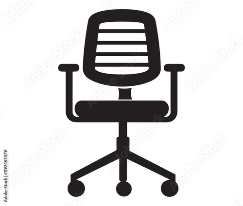 Office chair isolated on white background, Silhouette office chair design