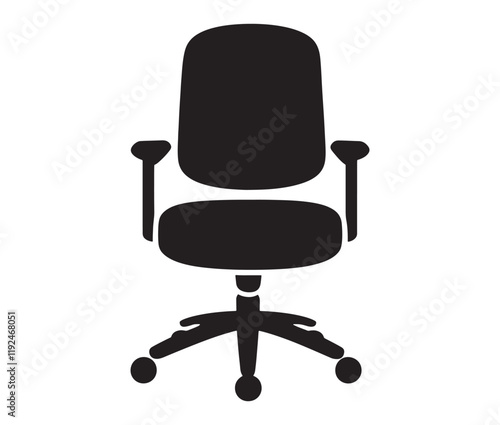 Office chair isolated on white background, Silhouette office chair design