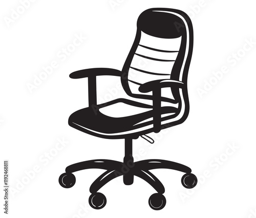 Office chair isolated on white background, Silhouette office chair design
