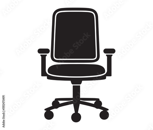 Office chair isolated on white background, Silhouette office chair design