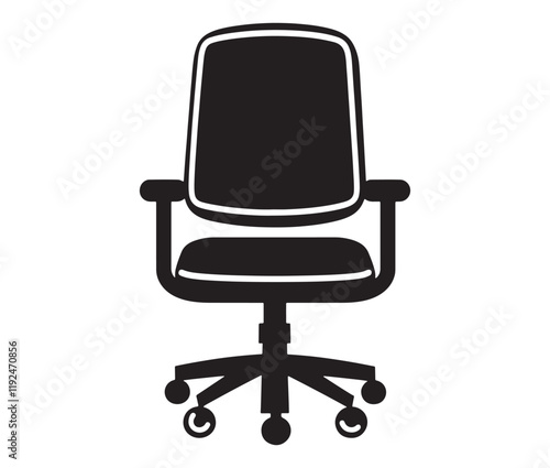 Office chair isolated on white background, Silhouette office chair design