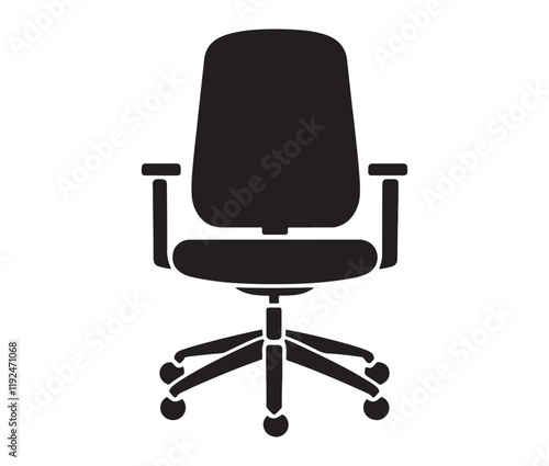 Office chair isolated on white background, Silhouette office chair design