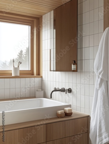 Modern minimalist bathroom ...