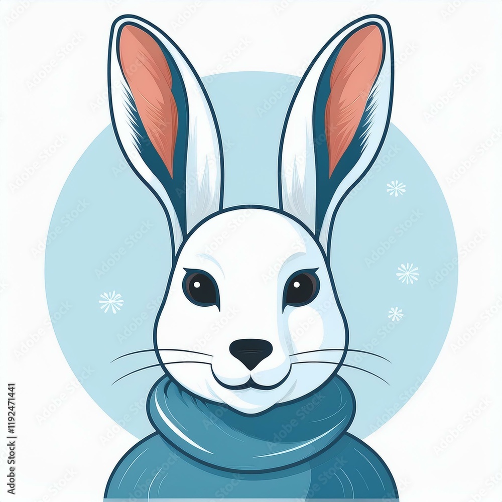Arctic hare flat desing. isolated on white background Arctic hare flat desing. isolated on white background