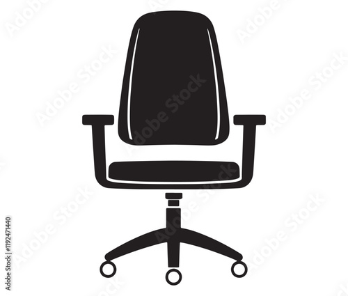 Office chair isolated on white background, Silhouette office chair design