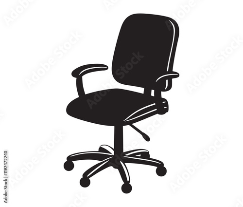 Office chair isolated on white background, Silhouette office chair design