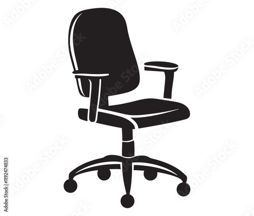 Office chair isolated on white background, Silhouette office chair design