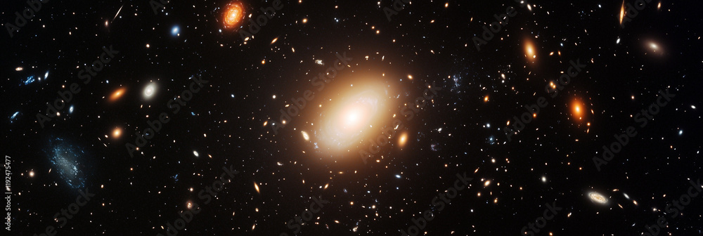 Fototapeta premium Vast Galaxy and Cosmic Background with Multiple Stars