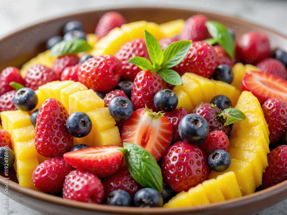 Mango, Strawberry, Blueberry, and Raspberry Fruit Salad Mango, Strawberry, Blueberry, and Raspberry Fruit Salad