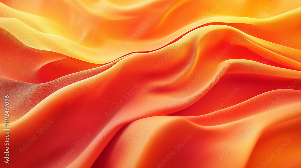 Obraz premium Close-up of Yellow Fabric with a Soft Feel, Glowing Fiery Background, Vibrant Orange Hues, and Colorful Visuals. Generative AI