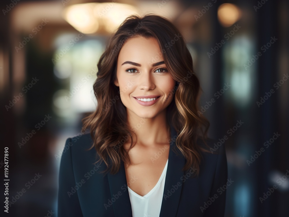 Portrait Attractive confident business woman in business professional working office Portrait Attractive confident business woman in business professional working office