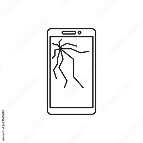 Broken mobile phone icon.