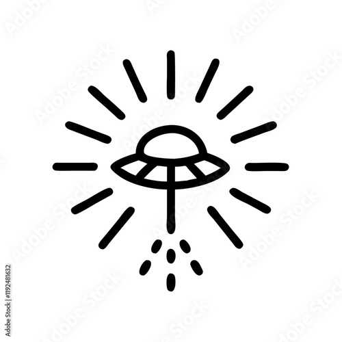 Esoteric light rays, mystical energy, esotericism, minimalist icon
