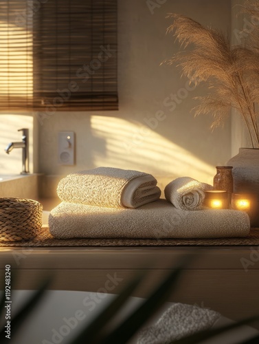 Soft Towels and Candles in ...