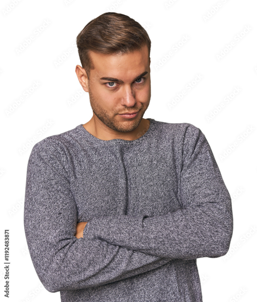 Young Caucasian man in studio Young Caucasian man in studio