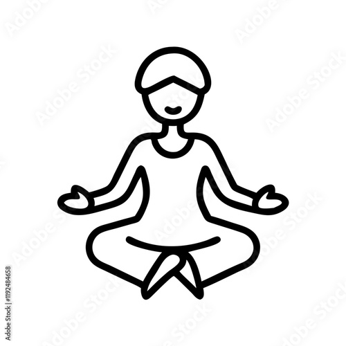 Shaman in trance, spiritual meditation, esotericism, minimalist icon
