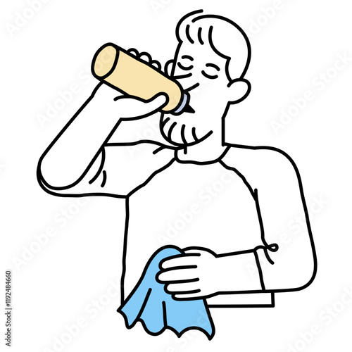 Man drinking from a sports bottle