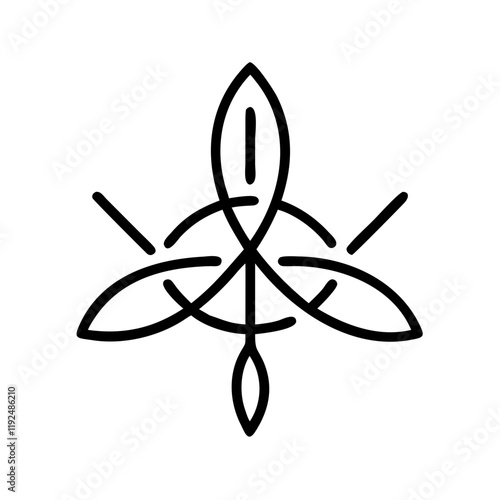 Pagan symbols, nature's energy, esotericism, minimalist icon