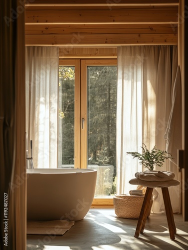 Sunlit Bathroom with Freest...