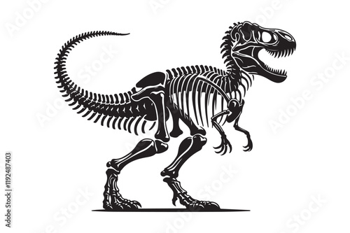 Dinosaur Skeleton silhouette Art 