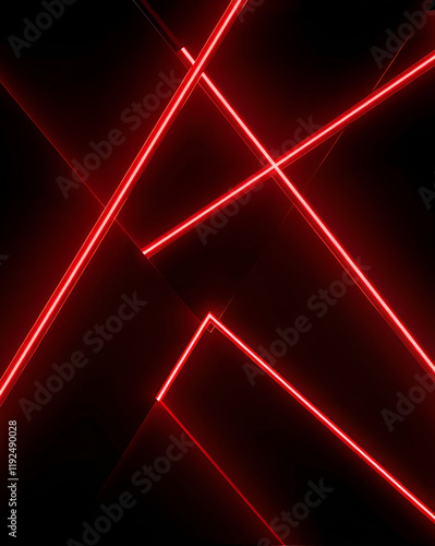  red neon light and black background with the red lines adding a dynamic visual impact