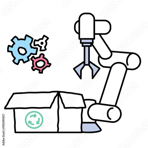 Robotic arm assembling a product