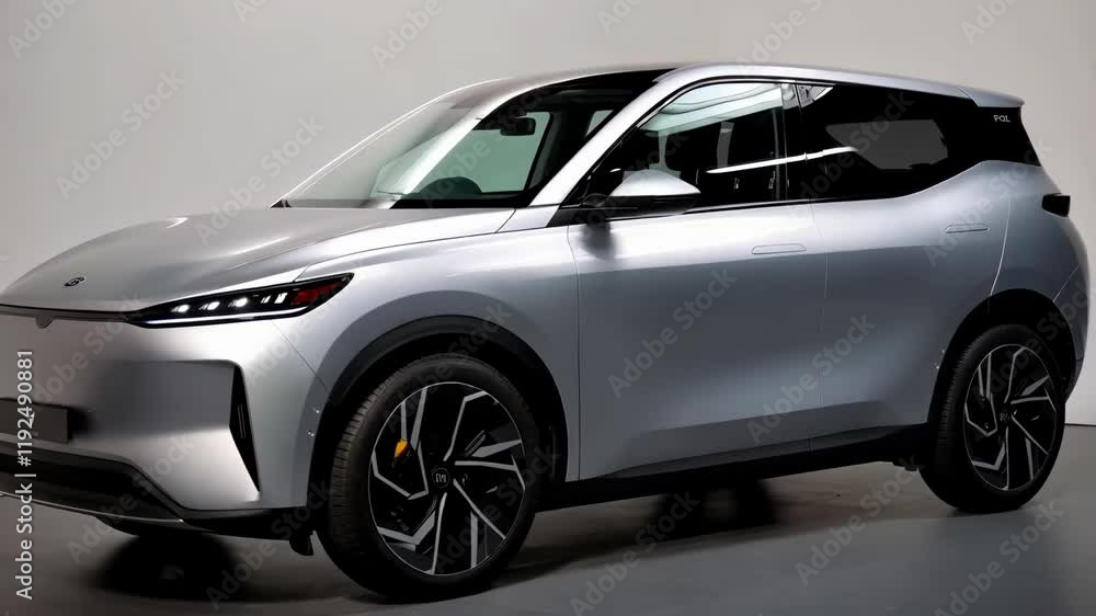 Sleek electric suv showcasing modern design and innovative features in motion Sleek electric suv showcasing modern design and innovative features in motion
