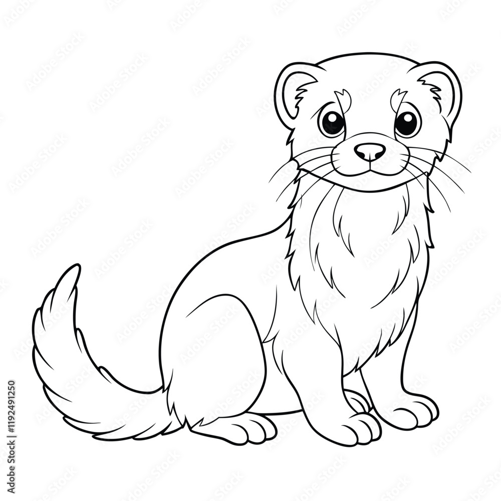 Obraz premium cute ferret vector design logo for kids product 