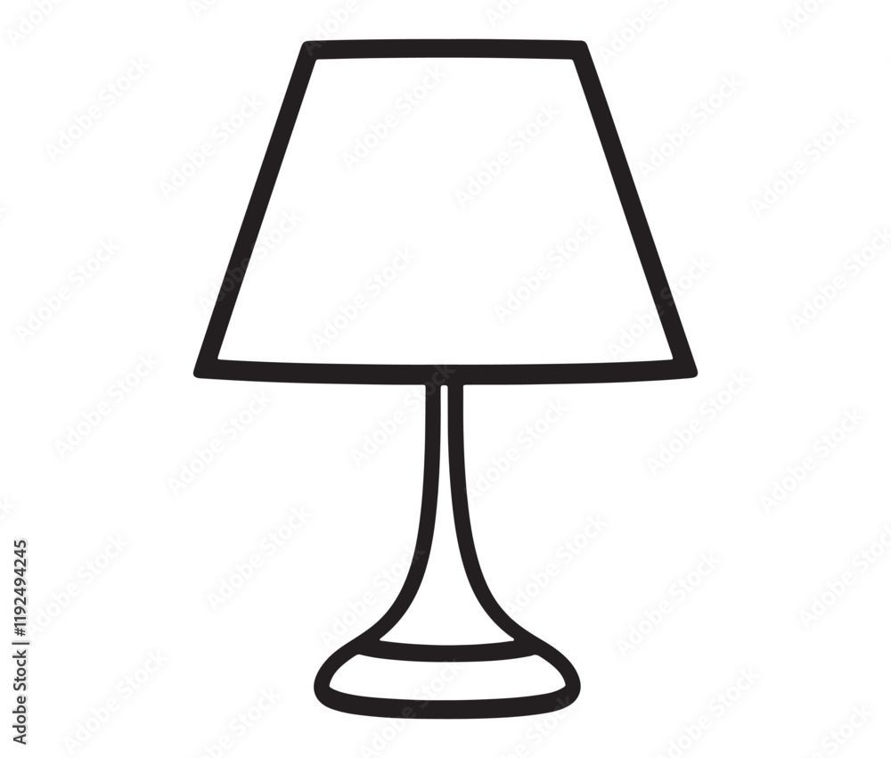 Obraz premium Lamp isolated on white background, Silhouette table lamp icon