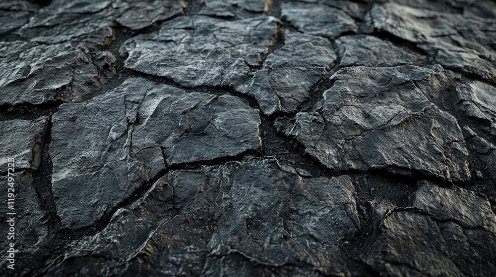 A matte black stone texture with subtle cracks and shadow effects A matte black stone texture with subtle cracks and shadow effects