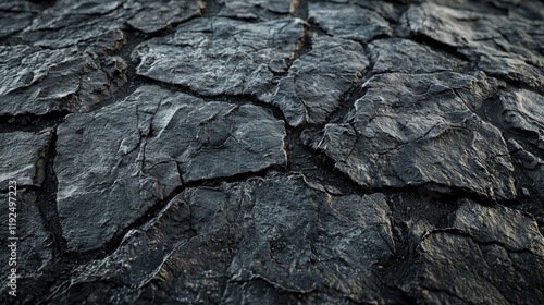 A matte black stone texture with subtle cracks and shadow effects