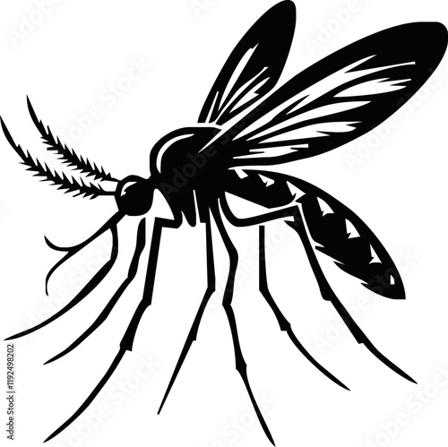 Mosquito silhouette. Aedes aegypti icon. World mosquito day vector